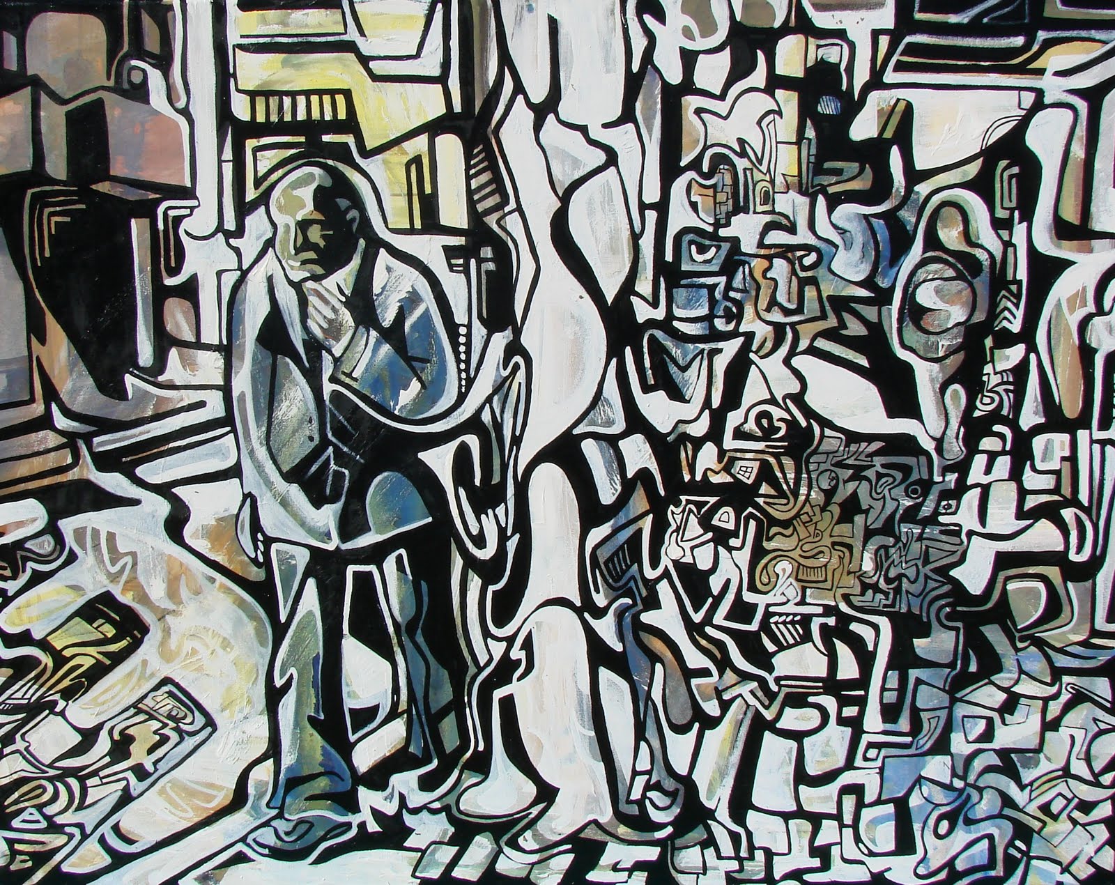 Art series - Pinturas - Ciudad Automatica - 2. White collar man..