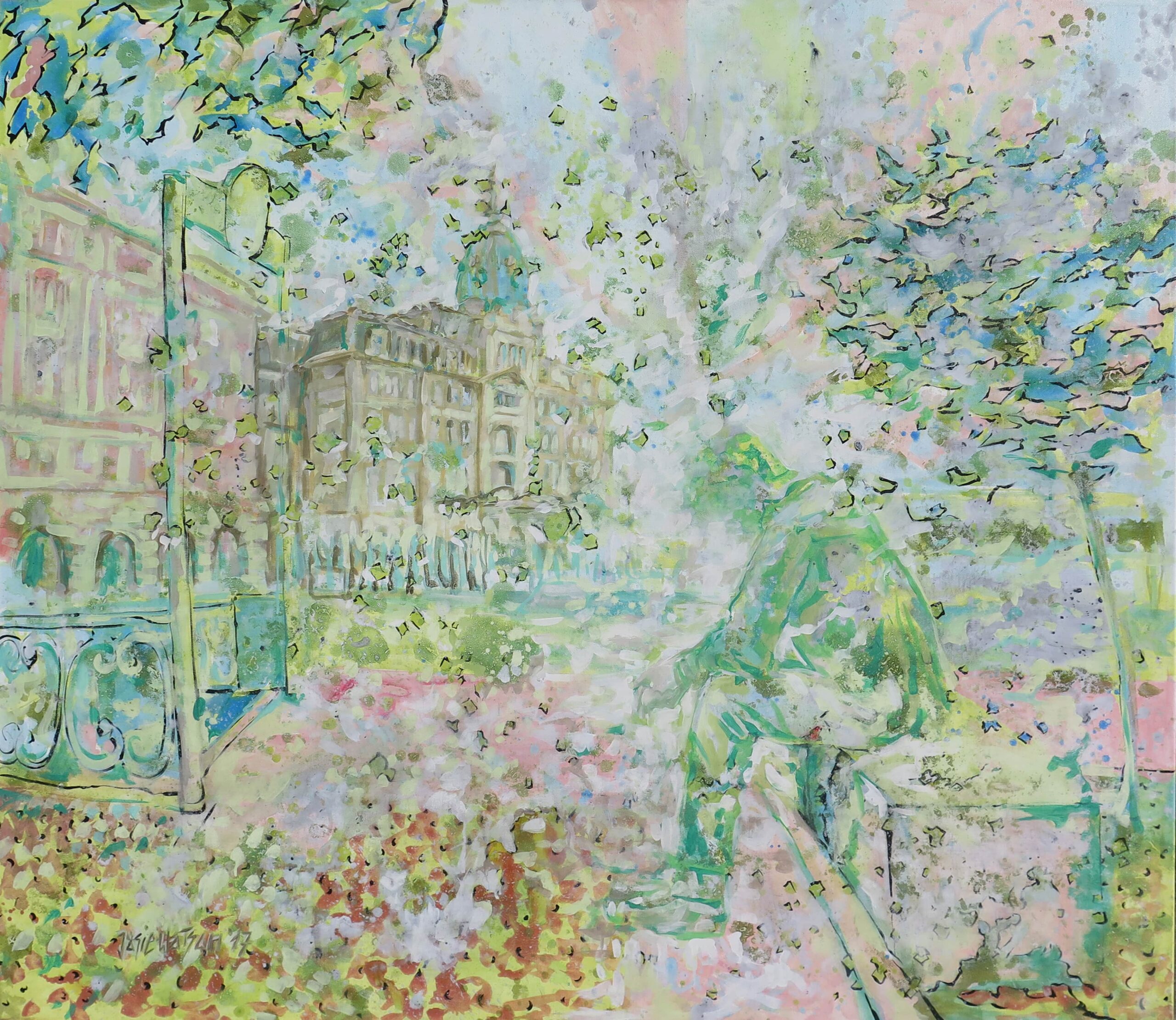 Art series - Pinturas - Ciudad Automatica - 43. Esperando el tren..