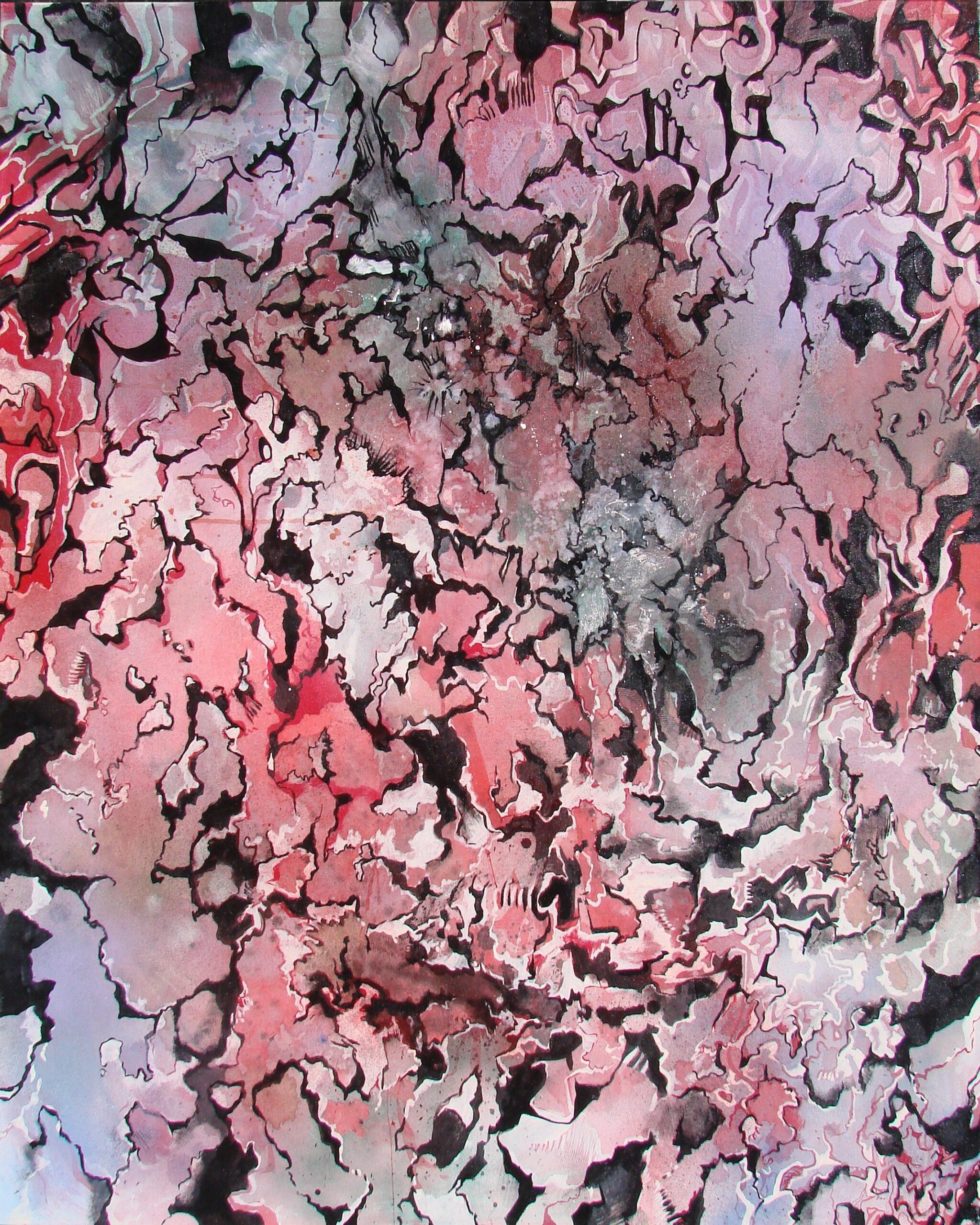 Art series - Pinturas - Implosion y espaciales - 11. Revelado Negativo.. Esperando el tren Buenos Aires WatsOnArt Josie Watson Arte
