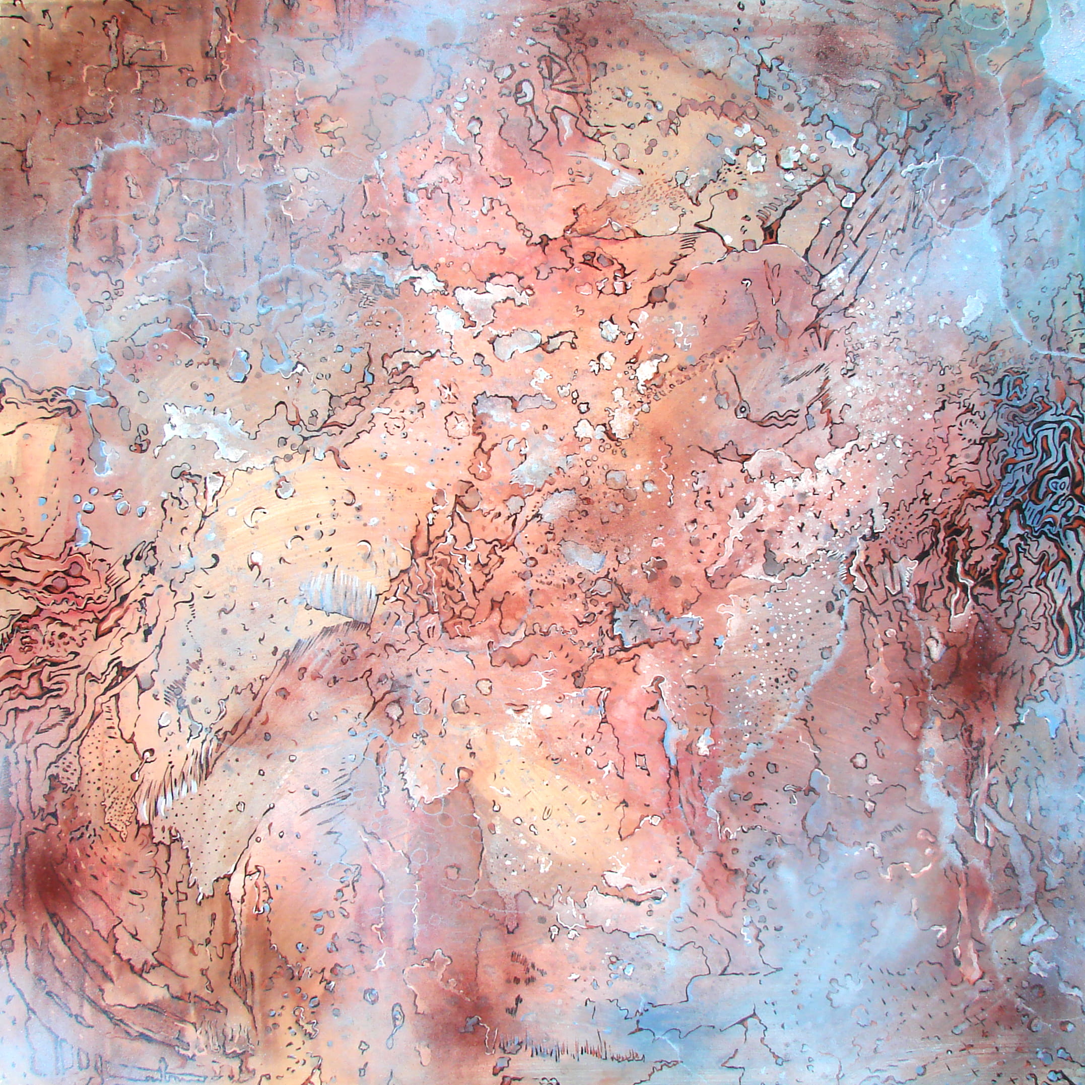 Art series - Pinturas - Implosion y espaciales - 3. Tierra y Agua.. Esperando el tren Buenos Aires WatsOnArt Josie Watson Arte