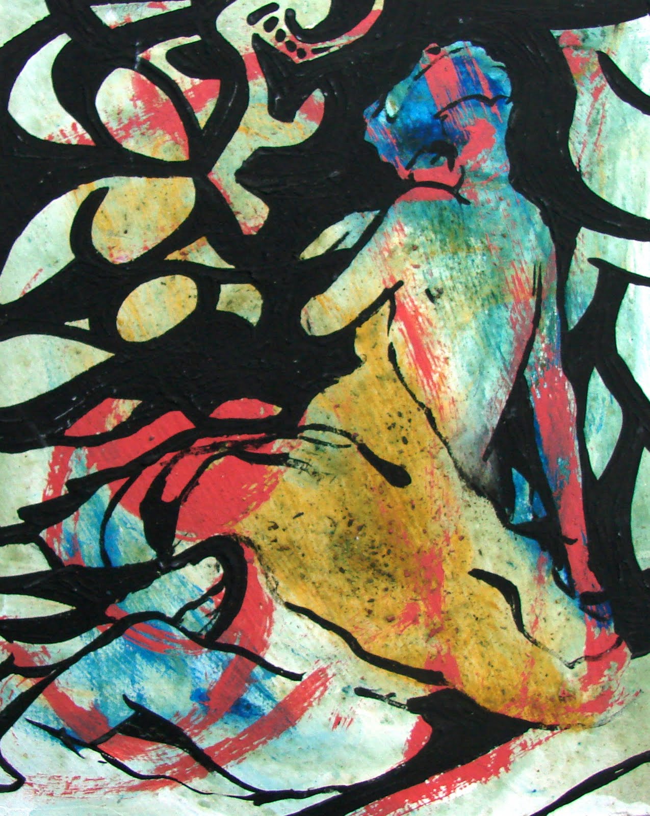 Art series - Pinturas - Nueva Figuracion50 Esperando el tren Buenos Aires WatsOnArt Josie Watson Arte