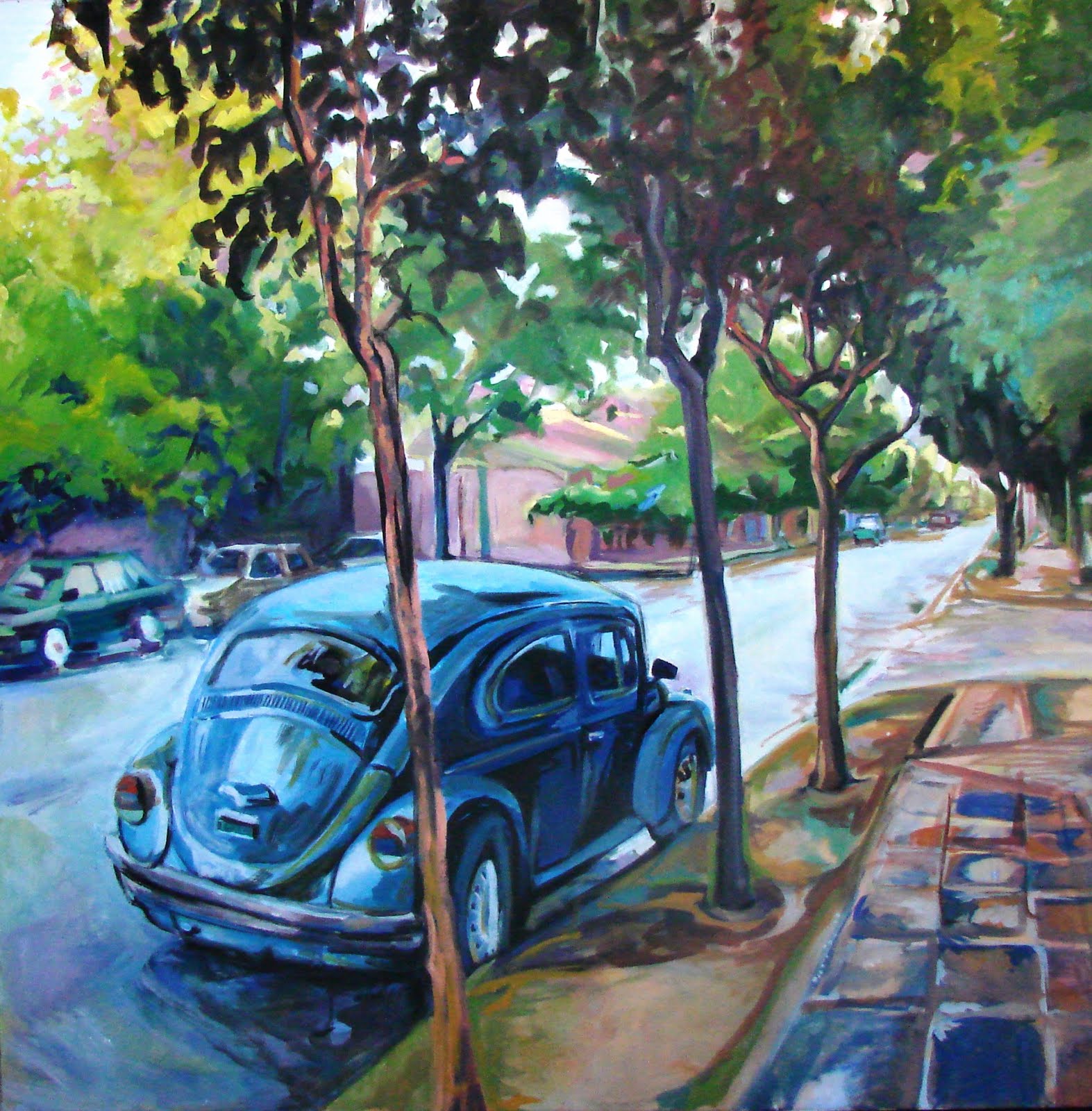 Art series - Pinturas - Oil paintings - 14 Esperando el tren Buenos Aires WatsOnArt Josie Watson Arte