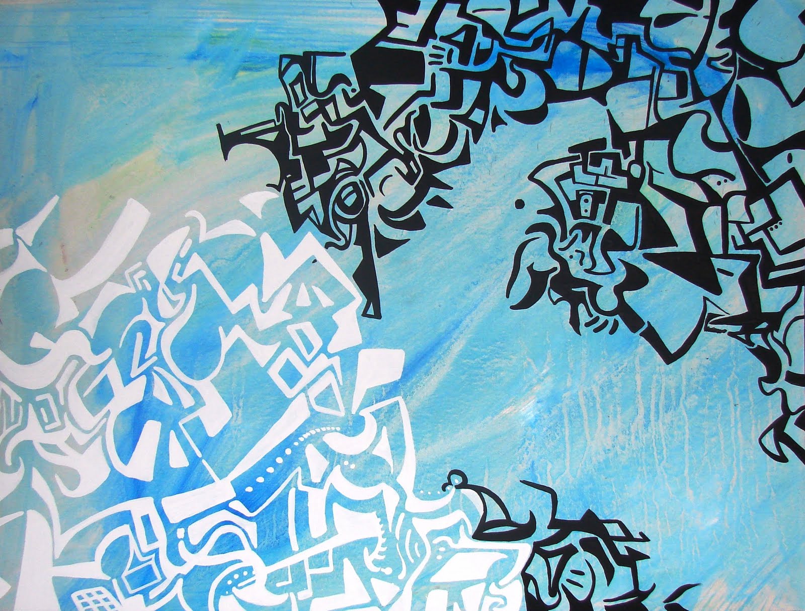 Art series - Pituras - Automatismos - 43 Esperando el tren Buenos Aires WatsOnArt Josie Watson Arte