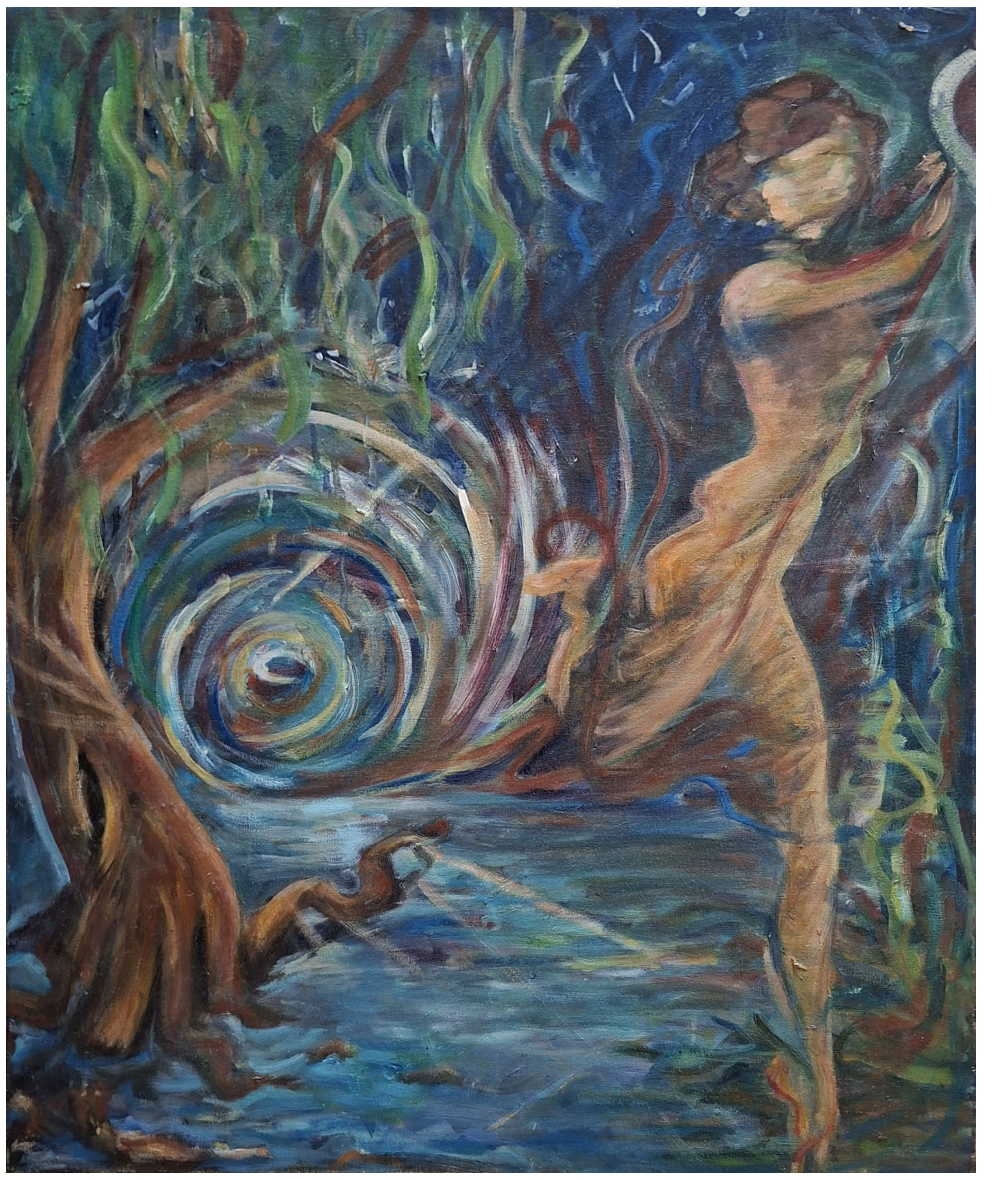 Art series - Pinturas - Oil paintings - 16 arboly hoja Esperando el tren Buenos Aires WatsOnArt Josie Watson Arte